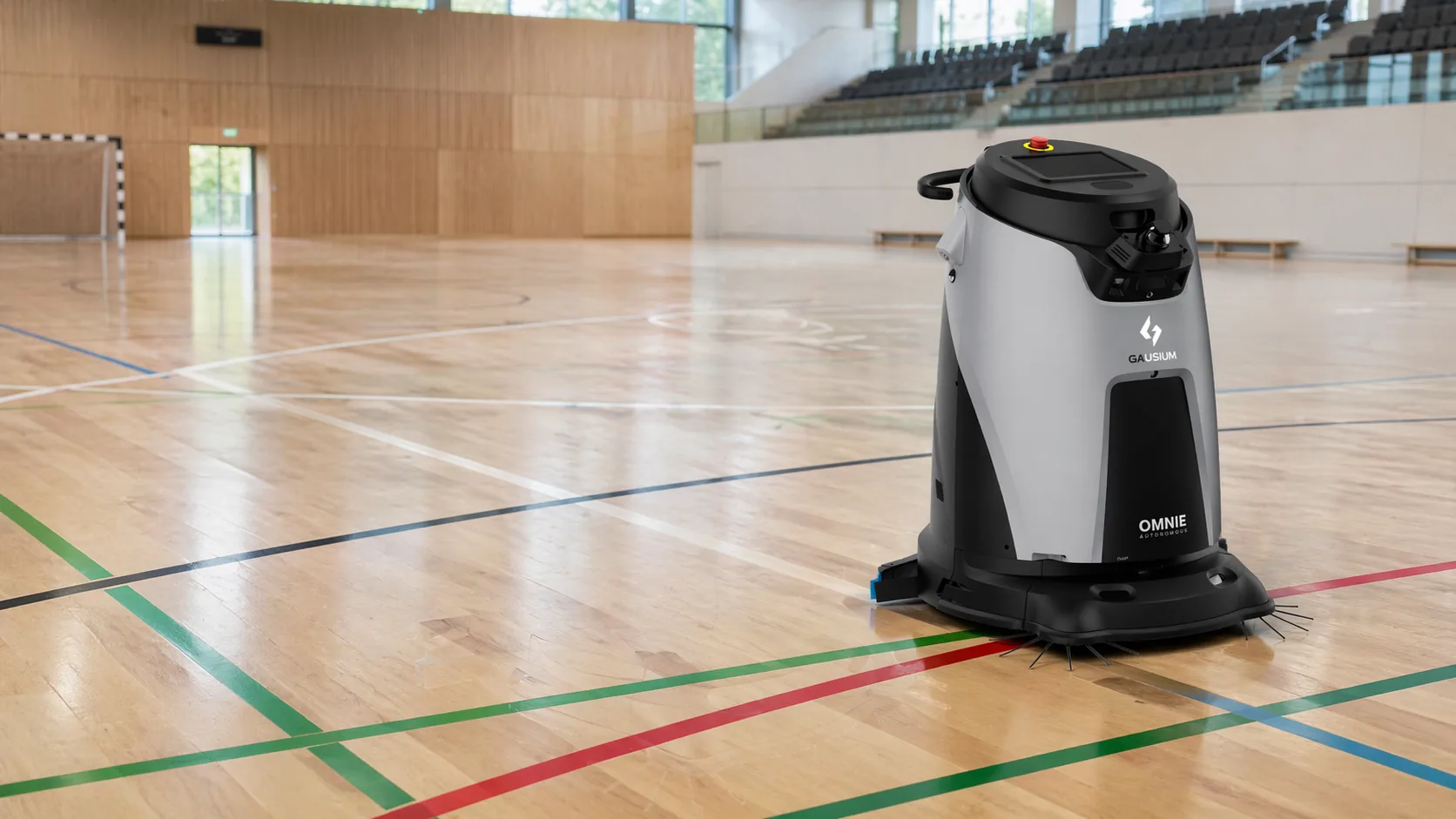 Gausium Omnie im Einsatz in der Sporthalle